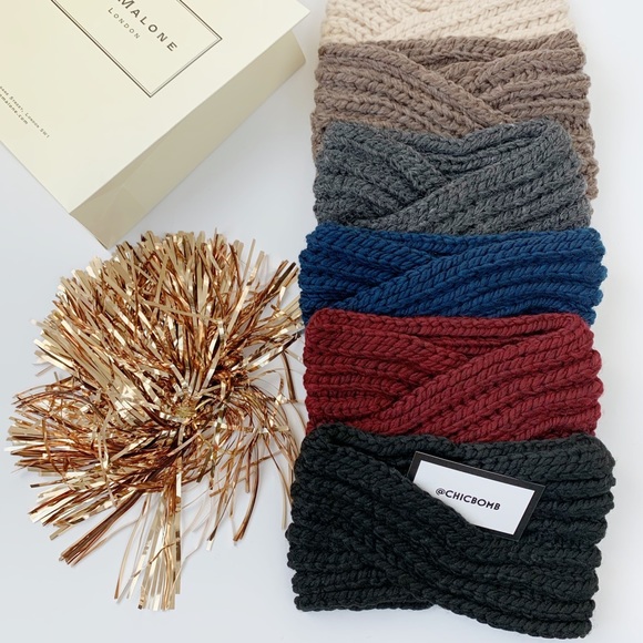 CHICBOMB Accessories - Chunky Winter Knit Headband- MIDNIGHT BLUE